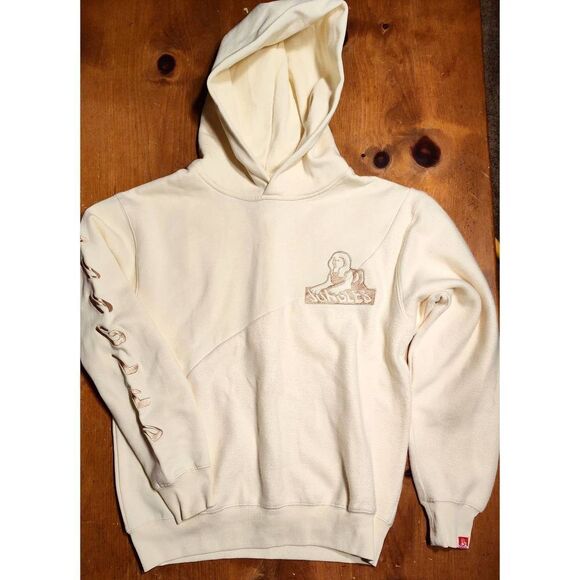 JUNGLES JUNGLES YING TANG HOODIE CREAM COTTON & SHERPA MIX SIZE M NWT
